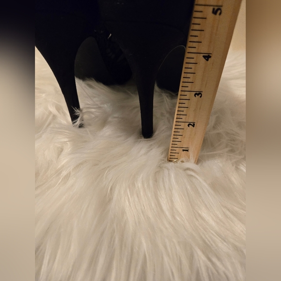 Apt 9 Women's Black Heels shoes open toe Embroidery Lace  Stiletto Size 8 M - Picture 7 of 16